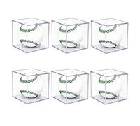 Gruita Vitrine de Baseball 6 PièCes, BoîTe de PréSentation en Acrylique ProtéGéE Contre Les UV, Vitrine Transparente de Boule D'Autographe de Souvenirs de Vitrine