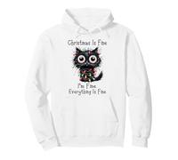 Grumpy Black Cat Christmas is Fine I'm Fine Cats Xmas Sweat à Capuche