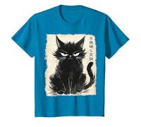 Grumpy Black Cat Neko Vintage Art Japonais Anime Kawaii T-Shirt