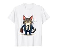 Grumpy Business Chat en costume avec mallette T-Shirt