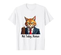 Grumpy Business Chat en costume avec mallette T-Shirt