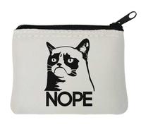 Grumpy Cat Angry Nope Porte-monnaie en néoprène Blanc 10 x 11 cm