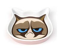 Grumpy Cat Face Soucoupe peu profonde Rose 12,7 cm