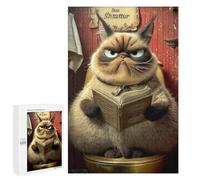 Grumpy Cat Reading Book-1 Puzzle 1000 Pièces Educa Jouet en Bois Cadeau Unique Décoration Intérieure Jeu Éducatif Challenge Toy Adultes Et Enfants À Partir De 14 Ans 1000 PCS
