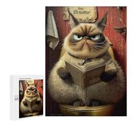 Grumpy Cat Reading Book-1 Puzzle 1000 Pièces Educa Jouet en Bois Cadeau Unique Décoration Intérieure Jeu Éducatif Challenge Toy Adultes Et Enfants À Partir De 14 Ans 500 PCS