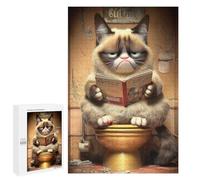 Grumpy Cat Reading Book Puzzle 1000 Pièces Educa Jouet en Bois Cadeau Unique Décoration Intérieure Jeu Éducatif Challenge Toy Adultes Et Enfants À Partir De 14 Ans 1000 PCS
