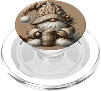 Grumpy Christmas GNOME Graphic with Knit Hat and Hot Cocoa PopSockets PopGrip pour MagSafe