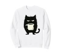 Grumpy Coffee Cat Caffeine Addict Morning Humour Art Sweatshirt