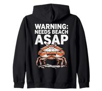 Grumpy Crab Needs Beach ASAP Funny Summer Design Sweat à Capuche