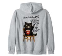 Grumpy Feline Expliquant Pourquoi J'Ai Raison Café Sweat à Capuche