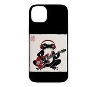 Grumpy Frog Guitariste Rock Musique Japonaise Art sur Bois Coque pour iPhone 14 Plus