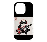 Grumpy Frog Guitariste Rock Musique Japonaise Art sur Bois Coque pour iPhone 14 Pro