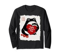 Grumpy Frog Japanese Men Women Kids Mother's Day Manche Longue