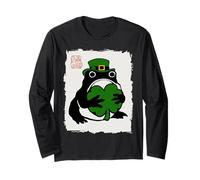 Grumpy Frog Japanese Men Women Kids St. Patrick's Day Manche Longue