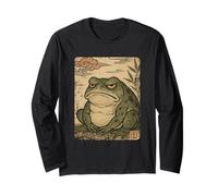 Grumpy Frog Japonais Rétro Art Vieilli Couleurs Vintage Manche Longue