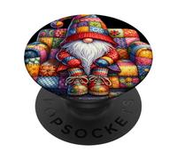 Grumpy Hippie Dad Gnome Sitting On A Sofa For Garden Lover PopSockets PopGrip Adhésif