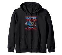 Grumpy Old Trucker with Motorcycle Funny Trucking Driver Sweat à Capuche