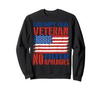 Grumpy Old Veterans Day US Flag Military No Filter Excuses Sweatshirt