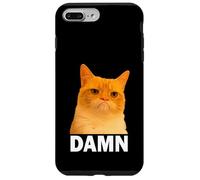 Grumpy Orange Cat Damn Meme Funny Weird Cat Face Meme Coque pour iPhone 7 Plus/8 Plus
