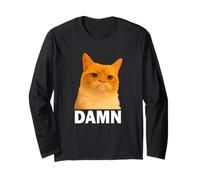 Grumpy Orange Cat Damn Meme Funny Weird Cat Face Meme Manche Longue