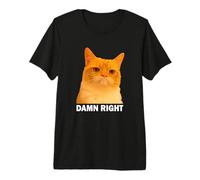 Grumpy Orange Cat Damn Right Meme Funny Weird Cat Face Meme T-Shirt Haut de Gamme