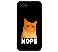 Grumpy Orange Cat Nope Funny Weird Cat Face Meme Coque pour iPhone SE (2020) / 7/8