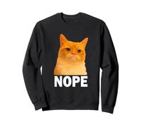Grumpy Orange Cat Nope Funny Weird Cat Face Meme Sweatshirt