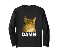 Grumpy Tabby Cat Damn Meme Funny Weird Cat Face Meme Manche Longue