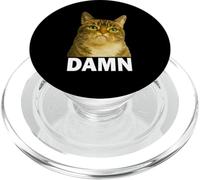 Grumpy Tabby Cat Damn Meme Funny Weird Cat Face Meme PopSockets PopGrip pour MagSafe