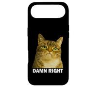 Grumpy Tabby Cat Damn Right Meme Funny Weird Cat Face Meme Coque pour iPhone Air