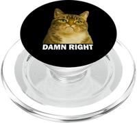 Grumpy Tabby Cat Damn Right Meme Funny Weird Cat Face Meme PopSockets PopGrip pour MagSafe