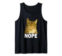 Grumpy Tabby Cat Nope Funny Weird Cat Face Meme Débardeur