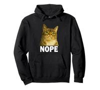 Grumpy Tabby Cat Nope Funny Weird Cat Face Meme Sweat à Capuche
