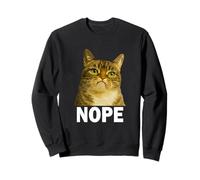 Grumpy Tabby Cat Nope Funny Weird Cat Face Meme Sweatshirt