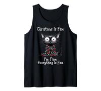 Grumpy Xmas Black Coffee Cat Christmas Saying Débardeur
