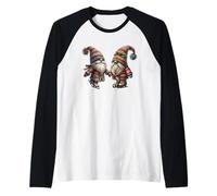 Grumpy Xmas Grandpa Gnomes Love Ice Skating Funny Christmas Manche Raglan