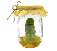 Grumpys Pickle In a Jar Sculpture miniature Screaming Pickle dans un pot en verre | Sculptures Home Decor | Sculpture innovante pour soutenir les émotions - Jolie décoration de bureau