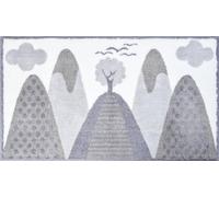 Grund Tapis de Bain, Ultra Doux et Absorbant, antidérapant, Motif Montagnes, 80 x 140 cm, Gris