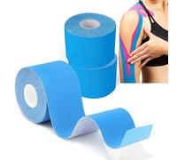 Grunda- 3 Rouleaux x bleu Bande de kinésiologie，strap sport 5 m x 5 cm，Tape Kinesiologie, strapping Résistante tape kinesiologie Résiste à l'eau et dure jusqu'à 7 jours