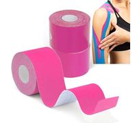 Grunda- 3 Rouleaux x rose Bande de kinésiologie, strap sport 5 m x 5 cm, Tape Kinesiologie, strapping Résistante tape kinesiologie Résiste à l'eau et dure jusqu'à 7 jours