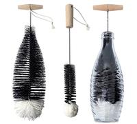 Grunda Lot de 2 goupilles de nettoyage de 35 cm compatibles avec les bouteilles en verre Sodastream avec tête en laine pour biberons pour bébé, bouteilles d'eau sans rayures