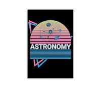 Grundaf Poster astronomie du système solaire rétro sur toile pour bureau, maison, bar, décoration murale 50 x 75 cm