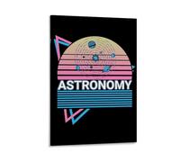 Grundaf Poster astronomie du système solaire rétro sur toile pour bureau, maison, bar, décoration murale 50 x 75 cm