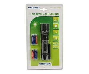 GRUNDIG 14148 Flashlight - Fresnel (Hand Flashlight, LED, AA, Black, aluminium)