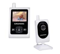 Grundig Babyphone Camera - Camera Bébé avec Écran Couleur 2 Pouces - avec Vision Nocturne, Affichage de la Température et Fonction Talkback - Blanc