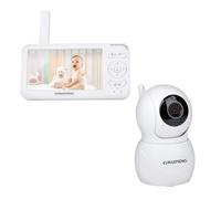 Grundig Babyphone Camera - Camera Bébé avec Écran Couleur 5 Pouces - avec Vision Nocturne, Affichage de la Température et Fonction Talkback - Blanc