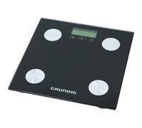 Grundig Pèse-personne numérique – graisse et masse musculaire, 12 mémoires, 180 kg, verre noir