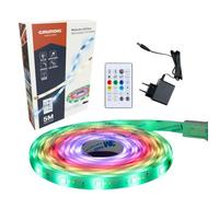 GRUNDIG Bande LED 5 m - Avec télécommande et capteur PIR - Bande RVB avec mode musique et minuterie - Barre lumineuse avec 450 LED