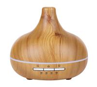 Grundig Diffuseur Huiles Essentielles 300ml - Humidificateur d'air Électrique avec LED et Minuterie - Diffuseur pour Huiles Essentielles sans Fil - Brun - Bambú
