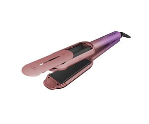 GRUNDIG HS 8331 BotanikaTwist Fer à lisser 2 en 1 avec plaques rotatives pour lissage et coiffage, temps de chauffe rapide, réglable de 150 °C à 210 °C, revêtement céramique à l'huile d'argan, rose